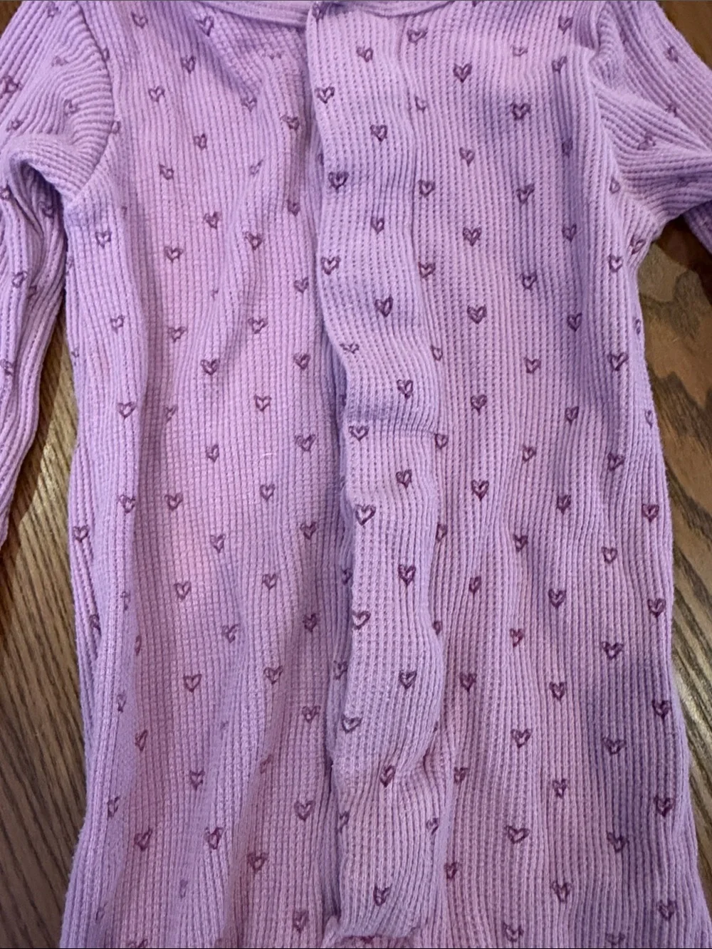 Magnetic Me Purple Footed One-Piece with Tiny Heart Print